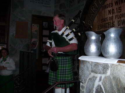 Bagpiper playing Anchors Aweigh at McGuire's
