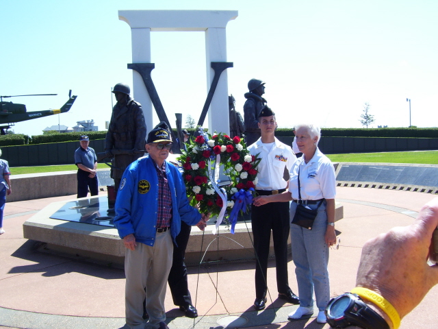 USS Intrepid wreath at the World War II Memorial