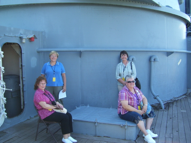 Relaxing onboard the USS Alabama