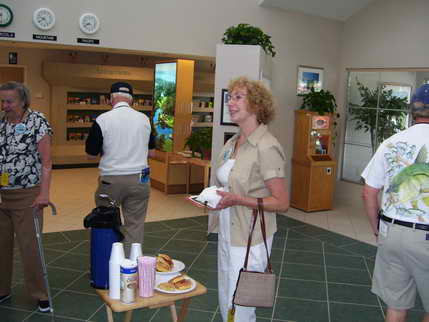 Coffe and Danish served at the Pensacola Visitor's Center